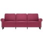 vidaXL Sofá de 3 plazas de terciopelo rojo tinto 180 cm vidaXL Sofá de 3 plazas de terciopelo rojo tinto 180 cm