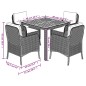 vidaXL Set de muebles jardín 5 pzas con cojines ratán sintético negro vidaXL Set de muebles jardín 5 pzas con cojines ratán sintético negro