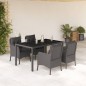vidaXL Set de muebles jardín 5 pzas con cojines ratán sintético negro vidaXL Set de muebles jardín 5 pzas con cojines ratán sintético negro