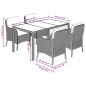 vidaXL Set de muebles jardín 5 pzas con cojines ratán sintético negro