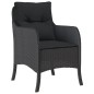vidaXL Set de comedor de jardín 7 pzas y cojines ratán sintético negro vidaXL Set de comedor de jardín 7 pzas y cojines ratán sintético negro