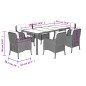 vidaXL Set de comedor de jardín 7 pzas y cojines ratán sintético negro vidaXL Set de comedor de jardín 7 pzas y cojines ratán sintético negro
