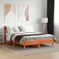 vidaXL Estructura cama con cabecero madera pino marrón cera 140x190 cm vidaXL Estructura cama con cabecero madera pino marrón cera 140x190 cm