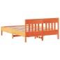 vidaXL Estructura cama con cabecero madera pino marrón cera 140x190 cm vidaXL Estructura cama con cabecero madera pino marrón cera 140x190 cm
