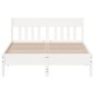 vidaXL Estructura de cama con cabecero madera pino blanco 120x190 cm