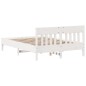 vidaXL Estructura de cama con cabecero madera pino blanco 120x190 cm