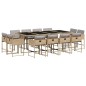vidaXL Set comedor de jardín con cojines 13 pzas ratán sintético beige vidaXL Set comedor de jardín con cojines 13 pzas ratán sintético beige