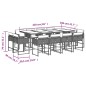 vidaXL Set comedor de jardín con cojines 13 pzas ratán sintético beige vidaXL Set comedor de jardín con cojines 13 pzas ratán sintético beige