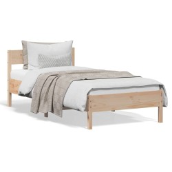 vidaXL Estructura de cama con cabecero madera maciza de pino 90x200 cm