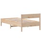 vidaXL Estructura de cama con cabecero madera maciza de pino 90x200 cm vidaXL Estructura de cama con cabecero madera maciza de pino 90x200 cm