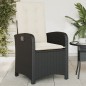 vidaXL Sillón reclinable de jardín con cojines ratán sintético negro vidaXL Sillón reclinable de jardín con cojines ratán sintético negro