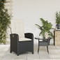 vidaXL Sillón reclinable de jardín con cojines ratán sintético negro vidaXL Sillón reclinable de jardín con cojines ratán sintético negro