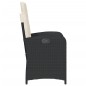 vidaXL Sillón reclinable de jardín con cojines ratán sintético negro vidaXL Sillón reclinable de jardín con cojines ratán sintético negro