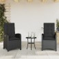 vidaXL Sillones reclinable jardín cojines 2 uds ratán sintético negro vidaXL Sillones reclinable jardín cojines 2 uds ratán sintético negro