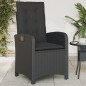 vidaXL Sillones reclinable jardín cojines 2 uds ratán sintético negro vidaXL Sillones reclinable jardín cojines 2 uds ratán sintético negro