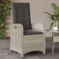 vidaXL Sillones reclinables de jardín con cojines gris 2 uds ratán PE vidaXL Sillones reclinables de jardín con cojines gris 2 uds ratán PE
