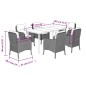 vidaXL Set de comedor de jardín 7 pzas y cojines ratán sintético negro vidaXL Set de comedor de jardín 7 pzas y cojines ratán sintético negro