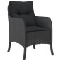 vidaXL Set comedor de jardín 3 pzas con cojines ratán sintético negro vidaXL Set comedor de jardín 3 pzas con cojines ratán sintético negro