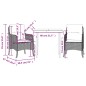 vidaXL Set comedor de jardín 3 pzas con cojines ratán sintético negro vidaXL Set comedor de jardín 3 pzas con cojines ratán sintético negro