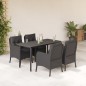 vidaXL Set de muebles jardín 5 pzas con cojines ratán sintético negro