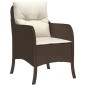 vidaXL Set comedor de jardín 3 piezas y cojines ratán sintético marrón vidaXL Set comedor de jardín 3 piezas y cojines ratán sintético marrón
