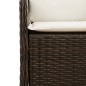 vidaXL Set comedor de jardín 3 piezas y cojines ratán sintético marrón vidaXL Set comedor de jardín 3 piezas y cojines ratán sintético marrón