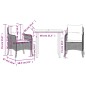 vidaXL Set comedor de jardín 3 piezas y cojines ratán sintético marrón vidaXL Set comedor de jardín 3 piezas y cojines ratán sintético marrón
