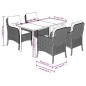 vidaXL Set comedor de jardín 5 piezas y cojines ratán sintético marrón vidaXL Set comedor de jardín 5 piezas y cojines ratán sintético marrón
