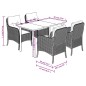 vidaXL Set comedor de jardín 5 piezas con cojines ratán sintético gris vidaXL Set comedor de jardín 5 piezas con cojines ratán sintético gris