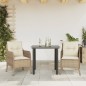 vidaXL Set comedor de jardín 3 pzas con cojines ratán sintético beige vidaXL Set comedor de jardín 3 pzas con cojines ratán sintético beige