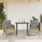 vidaXL Set comedor de jardín 3 pzas con cojines ratán sintético beige vidaXL Set comedor de jardín 3 pzas con cojines ratán sintético beige
