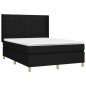 vidaXL Cama box spring colchón y luces LED tela negro 140x200 cm vidaXL Cama box spring colchón y luces LED tela negro 140x200 cm