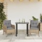 vidaXL Set comedor de jardín 3 pzas con cojines ratán sintético beige vidaXL Set comedor de jardín 3 pzas con cojines ratán sintético beige