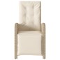 vidaXL Sillón reclinable de jardín con reposapiés ratán PE beige vidaXL Sillón reclinable de jardín con reposapiés ratán PE beige