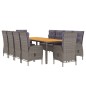 vidaXL Set de comedor para jardín 11 piezas ratán sintético gris vidaXL Set de comedor para jardín 11 piezas ratán sintético gris
