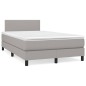 vidaXL Cama box spring con colchón tela gris claro 120x200 cm vidaXL Cama box spring con colchón tela gris claro 120x200 cm