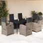 vidaXL Set comedor jardín 7 pzas y cojines ratán sintético gris vidaXL Set comedor jardín 7 pzas y cojines ratán sintético gris