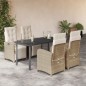 vidaXL Set comedor de jardín 5 pzas con cojines ratán sintético beige vidaXL Set comedor de jardín 5 pzas con cojines ratán sintético beige