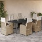 vidaXL Set comedor de jardín 7 pzas con cojines ratán sintético beige vidaXL Set comedor de jardín 7 pzas con cojines ratán sintético beige