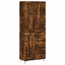 vidaXL Aparador alto madera contrachapada roble ahumado 69,5x34x180 cm