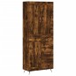 vidaXL Aparador alto madera contrachapada roble ahumado 69,5x34x180 cm