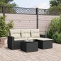 vidaXL Set de muebles de jardín 5 pzas y cojines ratán sintético negro vidaXL Set de muebles de jardín 5 pzas y cojines ratán sintético negro
