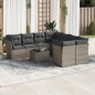 vidaXL Set de muebles de jardín 9 pzas y cojines ratán sintético gris vidaXL Set de muebles de jardín 9 pzas y cojines ratán sintético gris