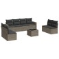 vidaXL Set de muebles de jardín 9 pzas y cojines ratán sintético gris vidaXL Set de muebles de jardín 9 pzas y cojines ratán sintético gris