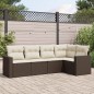 vidaXL Set comedor de jardín 5 piezas y cojines ratán sintético marrón vidaXL Set comedor de jardín 5 piezas y cojines ratán sintético marrón
