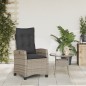 vidaXL Sillón reclinable de jardín con cojines ratán sintético gris vidaXL Sillón reclinable de jardín con cojines ratán sintético gris