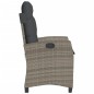vidaXL Sillón reclinable de jardín con cojines ratán sintético gris vidaXL Sillón reclinable de jardín con cojines ratán sintético gris