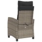 vidaXL Sillón reclinable de jardín con cojines ratán sintético gris vidaXL Sillón reclinable de jardín con cojines ratán sintético gris