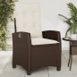 vidaXL Sillones reclinables jardín con cojines marrones 2 uds ratán PE vidaXL Sillones reclinables jardín con cojines marrones 2 uds ratán PE