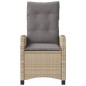 vidaXL Sillón reclinable de jardín con cojines ratán PE beige mixto vidaXL Sillón reclinable de jardín con cojines ratán PE beige mixto